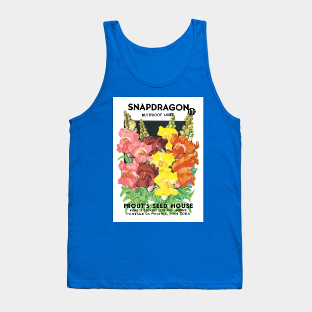 Vintage Snapdragons Seed Packet Tank Top by MasterpieceCafe